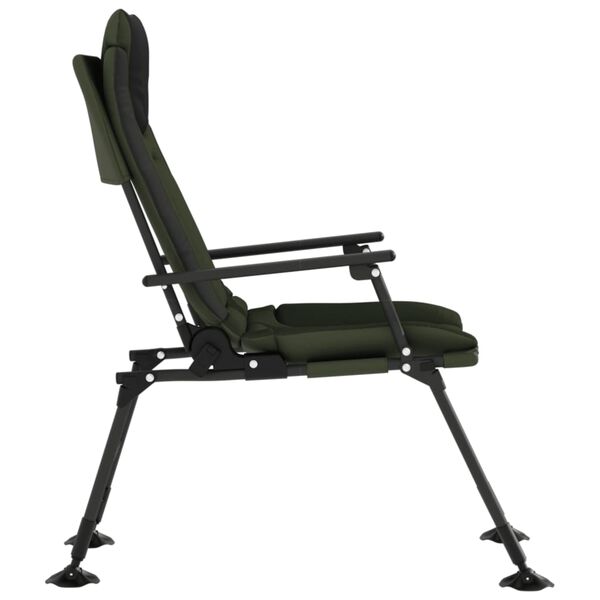 vidaXL Chaise de p&ecirc;che avec accoudoir pliable vert