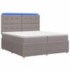 vidaXL Lit boxspring LED avec matelas Taupe 200 x 200 cm Tissu