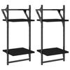 vidaXL &Eacute;tag&egrave;res murales &agrave; 2 niveaux avec barres 2 pcs noir 30x25x65 cm