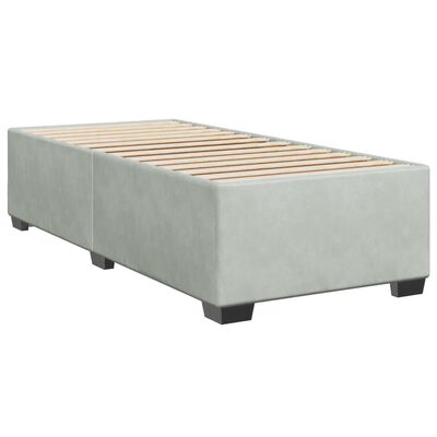 vidaXL Sommier à lattes de lit et matelas Gris clair 90x200 cm Velours