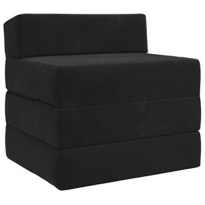 vidaXL Canap&eacute;-lit pliable Noir 200 x 70 x 15 cm Velours