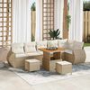 vidaXL Ensemble de canap&eacute; de jardin avec coussin 9 pcs beige et cr&egrave;me
