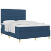 vidaXL Lit &agrave; ressorts avec matelas Bleu 160 x 200 cm tissu