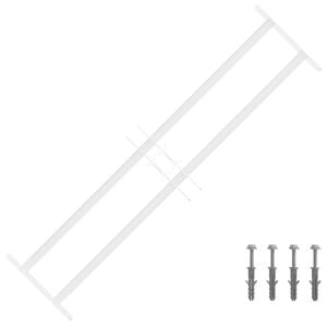 vidaXL Grille de s&eacute;curit&eacute; pour fen&ecirc;tres avec 2 barres transversales