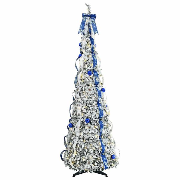 vidaXL Sapin de No&euml;l artificiel avec 150 LED Blanc 180 cm PVC