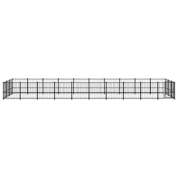 vidaXL Chenil d'ext&eacute;rieur pour chiens Acier 28,23 m&sup2;