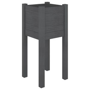 vidaXL Jardini&egrave;re d'ext&eacute;rieur Gris 31x31x70 cm Bois de pin massif