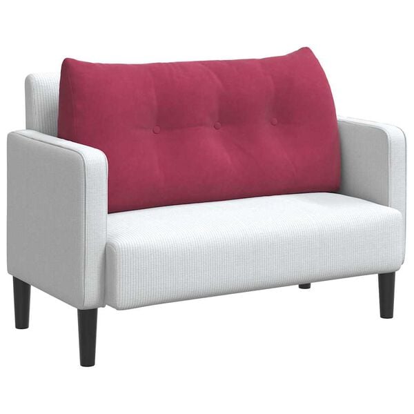 vidaXL Coussin de Dos Bordeaux 100 x 24 x 50 cm Velours