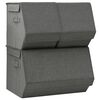vidaXL Bo&icirc;tes de rangement empilables 3 pcs Tissu Anthracite