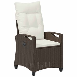 vidaXL Chaise de jardin inclinable Marron et Cr&egrave;me 56 x 60 x 112 cm