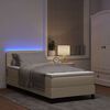 vidaXL Lit &agrave; ressorts avec matelas avec LED Cr&egrave;me 80 x 200 cm tissu