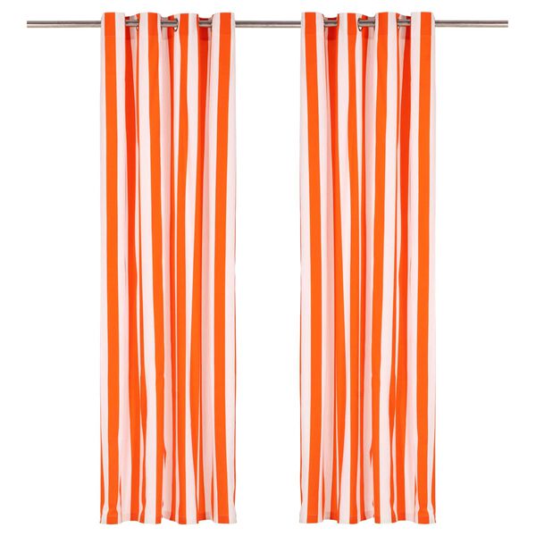 vidaXL Ensemble de rideaux 2 pcs Orange 140 x 225cm Polyester et coton