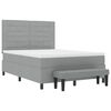 vidaXL Lit &agrave; ressorts avec matelas Gris clair 140 x 200 cm tissu