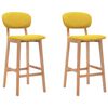 vidaXL Tabourets de bar lot de 2 jaune moutarde tissu