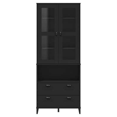 vidaXL Buffet VIKEN noir 80x40x200 cm bois massif de pin