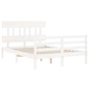 vidaXL Cadre de lit sans matelas blanc 120x200 cm bois massif