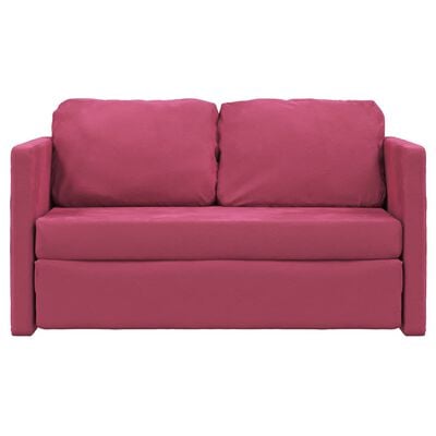 vidaXL Canapé-lit 2 en 1 rouge bordeaux 122x204x55 cm velours