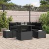 vidaXL Ensemble de canap&eacute; de jardin avec coussin 5 pcs Noir polyrotin