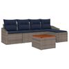 vidaXL Ensemble de canap&eacute; de jardin 6 pcs Gris et bleu marine