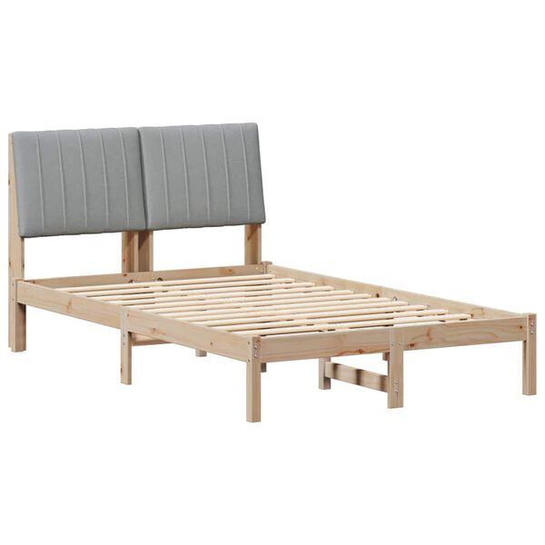 vidaXL Cadre de lit avec t&ecirc;te de lit Marron 120 x 190 cm Pin massif