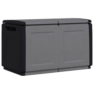 vidaXL Bo&icirc;te de rangement de jardin 96x53x57 cm 230 L Gris fonc&eacute; noir