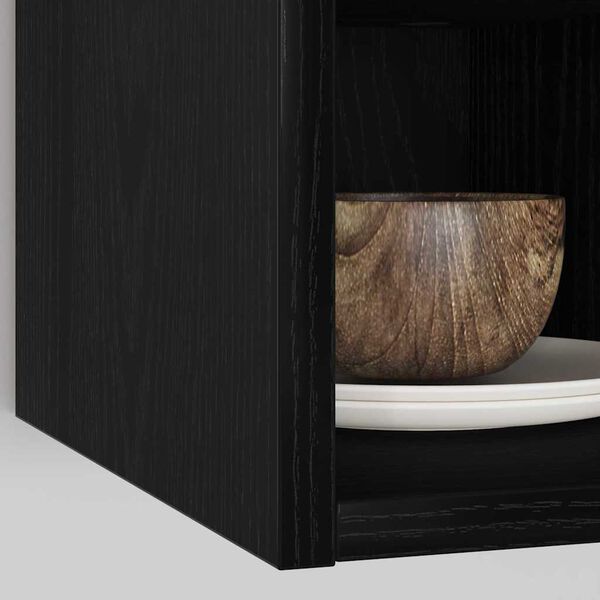 vidaXL Armoire suspendue avec &eacute;tag&egrave;re Ch&ecirc;ne noir 20 x 29,5 x 60 cm