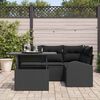 vidaXL Ensemble de canap&eacute; de jardin avec coussin 5 pcs Noir Poly rotin