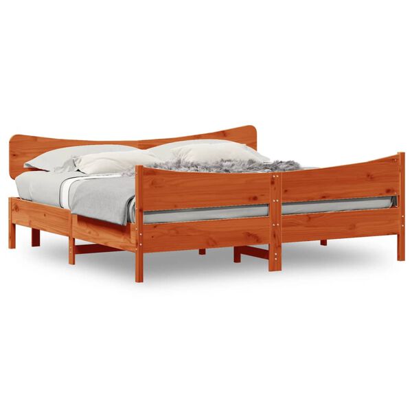 vidaXL Cadre de lit sans matelas cire marron 180x200cm bois pin massif
