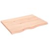 vidaXL Comptoir de salle de bain 80x60x(2-4) cm bois massif non trait&eacute;