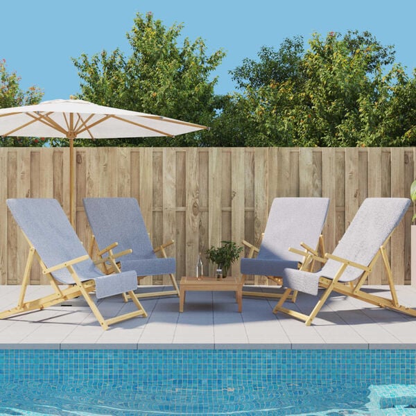 vidaXL Serviettes de plage 4 pcs gris 60x135 cm tissu 400 GSM