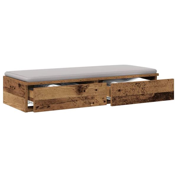 vidaXL Tiroirs de lit avec tiroir Bois ancien 75 x 36,5 x 16,5 cm
