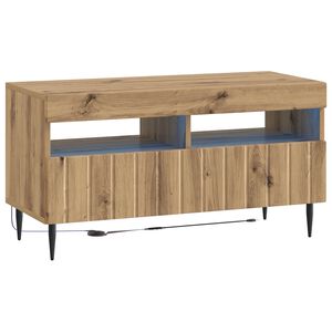 vidaXL Meuble TV LED ZWOLLE 81 x 35 x 43 cm Ch&ecirc;ne artisanal