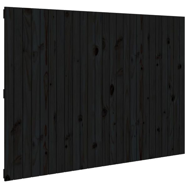 vidaXL T&ecirc;te de lit murale Noir 159,5x3x110 cm Bois massif de pin
