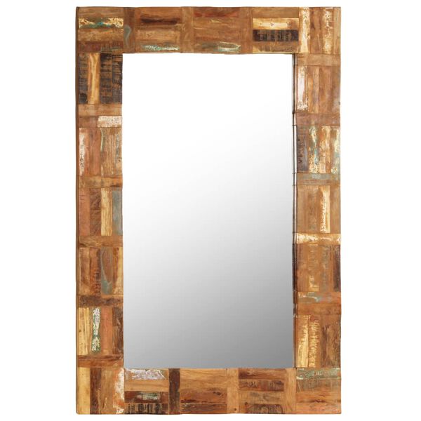 vidaXL Miroir mural Bois de r&eacute;cup&eacute;ration massif 60 x 90 cm