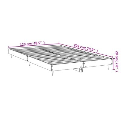 vidaXL Cadre de lit sans matelas chêne fumé 120x200 cm bois ingénierie