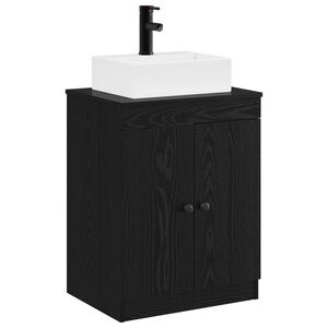 vidaXL Ensemble de mobilier de salle de bain Ch&ecirc;ne noir