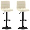 vidaXL Tabourets de bar lot de 2 cr&egrave;me velours