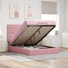 vidaXL Cadre de lit ottoman avec matelas rose 140x190 cm velours