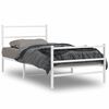 vidaXL Cadre de lit m&eacute;tal sans matelas et pied de lit blanc 100x200 cm