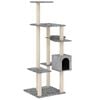 vidaXL Arbre &agrave; chat avec griffoirs en sisal Gris clair 142 cm
