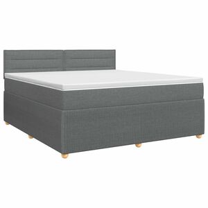 vidaXL Lit boxspring avec matelas Gris fonc&eacute; 140 x 200 cm Tissu