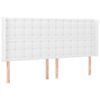 vidaXL T&ecirc;te de lit &agrave; LED Blanc 203x16x118/128 cm Similicuir