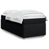 vidaXL Sommier &agrave; lattes de lit avec matelas Noir 90x190 cm Tissu