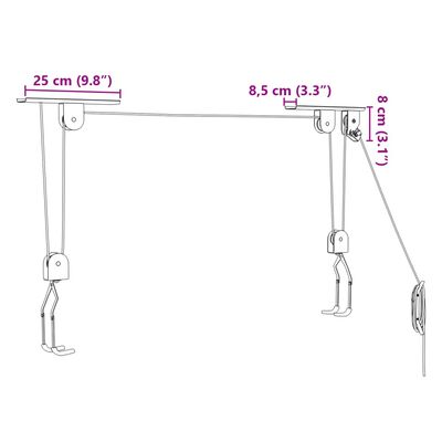 vidaXL Palans à vélo avec support de plafond 2 pcs 20 kg