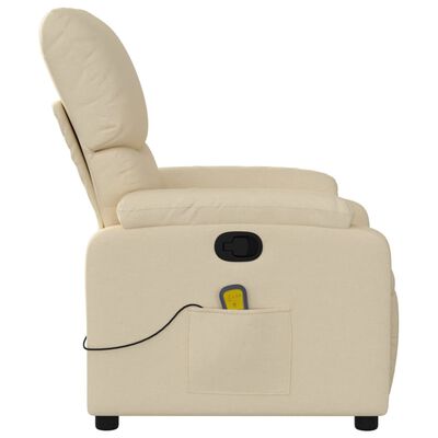 vidaXL Fauteuil de massage inclinable Crème Tissu