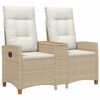 vidaXL Banc inclinable avec table 2 -Seater 126 x 65 x 112 cm
