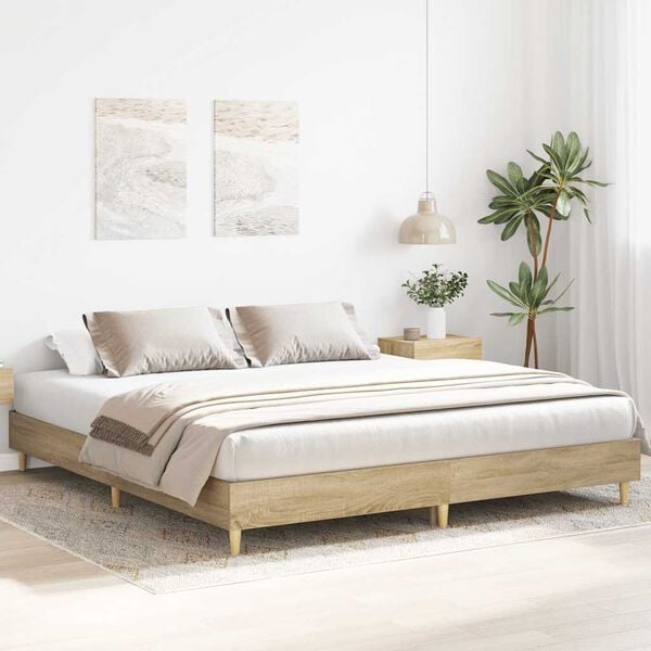 vidaXL Cadre de lit sans matelas ch&ecirc;ne sonoma 180x200 cm