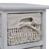 vidaXL &Eacute;tag&egrave;re de rangement en bois 4 paniers en tissage Blanc