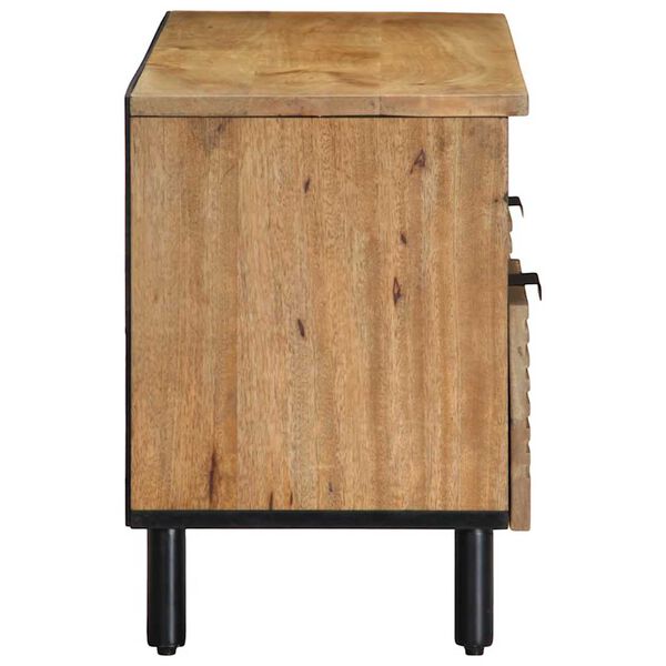 vidaXL Meuble TV marron 100x33x46 cm bois massif de manguier