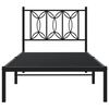 vidaXL Cadre de lit métal sans matelas avec tête de lit noir 80x200 cm